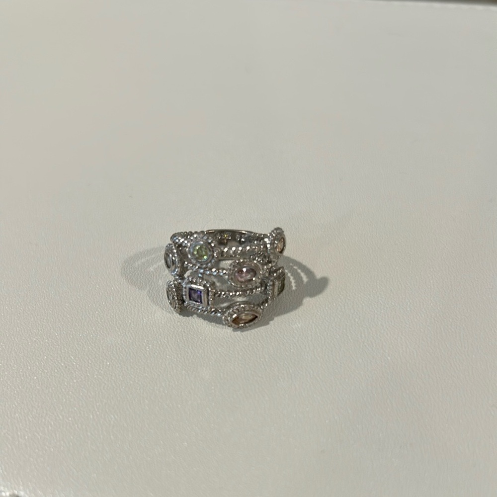 Elegant Silver Joseph Esposito Women's Ring 925 Silver and cz Gemstone ring